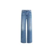 Mother Högmidjade Straight-Leg Jeans med Fem-Fick Design Blue, Dam