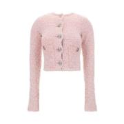 Balenciaga Sequin Cropped Cardigan Pink, Dam