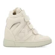 Isabel Marant Krita Sneakers Hög Topp Dold Kilklack Beige, Dam