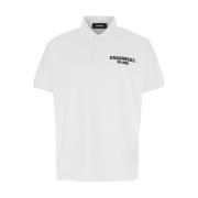 Dsquared2 Vit Polo Skjorta med Logobroderi White, Herr