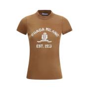 Prada Vintage Logo T-shirt Korta ärmar Brown, Dam