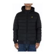 Lyle & Scott Svart Tryckt Huva Jacka med Dragkedja Black, Herr