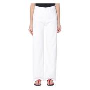 Mother Regular Fit Sneak Jeans White, Dam