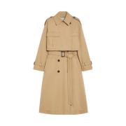 Max Mara Beige Bomull Trench Vivetta Jacka Beige, Dam