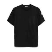 Moncler Svarta T-shirts och Polos med Logo Patch Black, Dam