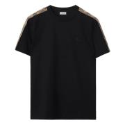 Burberry Svart bomullst-shirt med Equestrian Knight Black, Herr