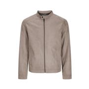 Jack & Jones Mocka Bikerjacka med dragkedja Gray, Herr