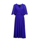 Joseph Ribkoff Elegant Blå Midi Klänning med Cape-effekt Ärmar Blue, D...