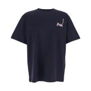 JW Anderson Blå Crewneck T-shirt med Logodetalj Blue, Herr