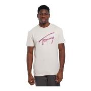 Tommy Jeans Signatur Bomull T-shirt - Vit White, Herr