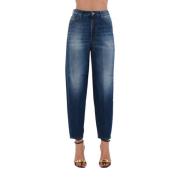 Dondup Låg midja wide leg jeans Bessie modell Blue, Dam