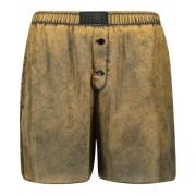 MM6 Maison Margiela Silkebruna Tvättade Shorts Vår-Sommar 2025 Brown, ...