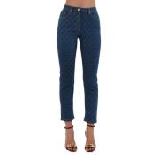 Elisabetta Franchi Jeans med Diamanttryck Blue, Dam