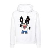 Dsquared2 Cool Fit Logo Hoodie Svart Bomull White, Herr