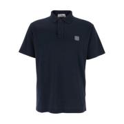 Stone Island Blå Polo Skjorta med Logopatch Blue, Herr