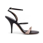 Salvatore Ferragamo Båge Läder Sandal Tillverkad i Italien Black, Dam