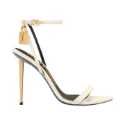 Tom Ford Vita Stilettohäl Pumps med Hänglås White, Dam