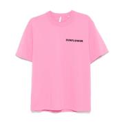 Sunflower Rosa Logo Print Crew Neck T-shirt Pink, Herr