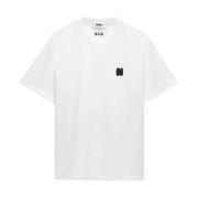 MSGM Vita T-shirts och Polos med Logotyp White, Herr