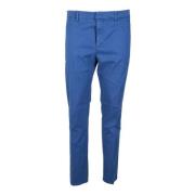 Dondup Bomull Lyocell Elastan Dragkedja Byxor Blue, Herr