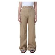 MSGM Wide Trousers Brown, Dam