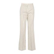 KAOS Beige Hög Midja Pinstripe Byxor Beige, Dam