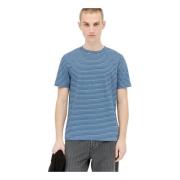 A.P.C. Randig Crewneck T-shirt i stretch-jersey Multicolor, Herr