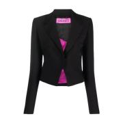 GAUGE81 Svart Knäppt Blazer Holon Stil Black, Dam