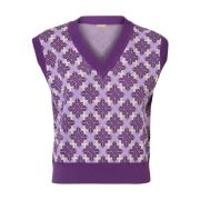 DODO BAR OR V-neck Knitwear Purple, Dam