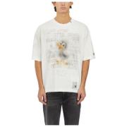 MIHARA YASUHIRO Sliten Bomull T-shirt White, Herr