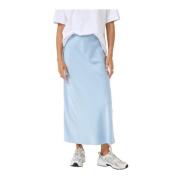 Kaffe Elegant högmidjig Chambray kjol Blue, Dam