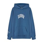 BARROW Blå Hoodie med Logotryck Blue, Herr