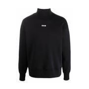 MSGM Hög Hals Svart Sweatshirt Black, Herr