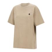 AVAVAV Beige Bomull T-shirt med Broderat Logotyp Beige, Dam