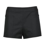 Max Mara Hög midja bomullsblandade shorts Black, Dam