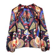 La DoubleJ Sidenskjorta Modell: Blusa Multicolor, Dam