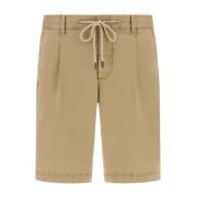 Boggi Milano Stretch bomull sommar Bermuda shorts Beige, Herr