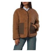 H2O Beige Faux Fur Jacka med Kontrastdetaljer Brown, Dam