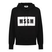 MSGM Svart Huvtröja för Män Black, Herr