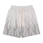 VISION OF SUPER Flames Printed Shorts Lunar Rock Gray, Herr