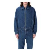 Ami Paris Blå Vadderad Denimjacka ytterkläder Blue, Herr