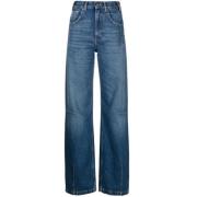 DARKPARK Högmidjade vida ben denim jeans Blue, Dam