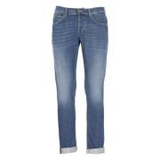 Dondup Blå Skinny Jeans med Metall Monogram Blue, Herr