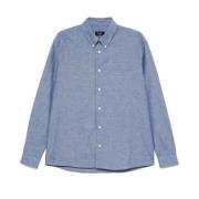 A.P.C. Broderad Edouard Skjorta Blue, Herr