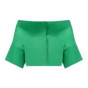 P.A.R.O.S.H. Knäppt Off-Shoulder Bolero Jacka Green, Dam