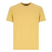 Zanone Gul Bomull T-shirt Rund Hals Korta ärmar Yellow, Herr