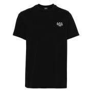 A.P.C. Bomull T-shirt med Designers kod Black, Herr