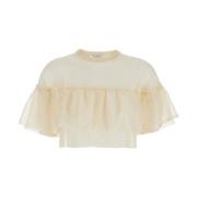 Philosophy di Lorenzo Serafini Beige Crewneck Ruffle Sweater Beige, Da...