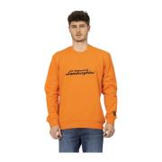 AUTOMOBILI LAMBORGHINI Crewneck Sweatshirt Front Print Logo Sleeve Ora...