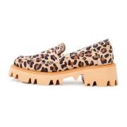 Cesare Gaspari Chunky Platform Loafers - Leopard Brown, Dam